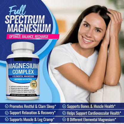 Magnesium Complex 1000 mg – 8 Forms for Maximum Absorption, Muscle, Energy & Immune Support