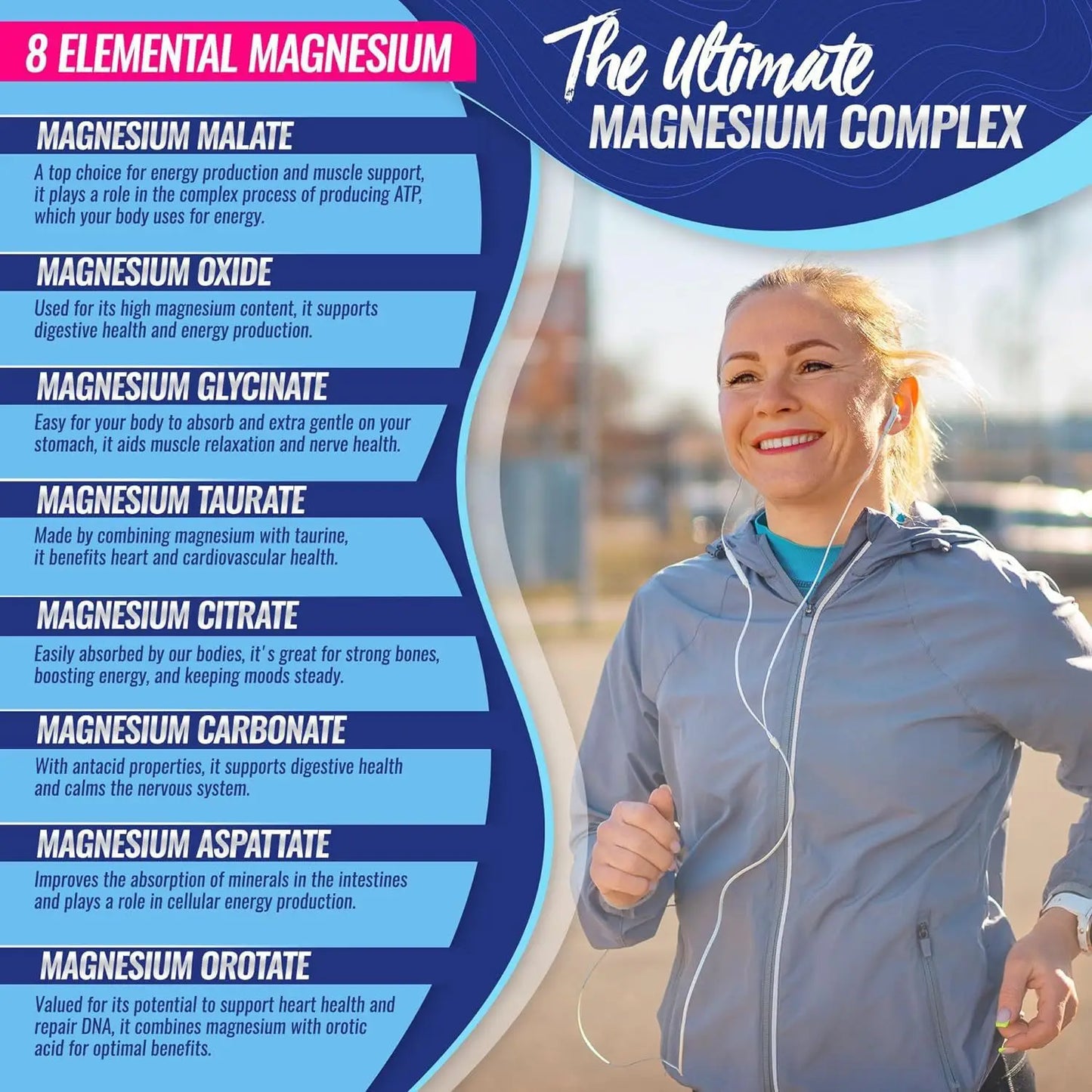 Magnesium Complex 1000 mg – 8 Forms for Maximum Absorption, Muscle, Energy & Immune Support