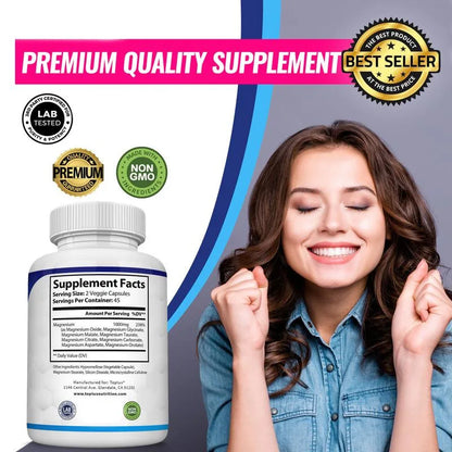 Magnesium Complex 1000 mg – 8 Forms for Maximum Absorption, Muscle, Energy & Immune Support
